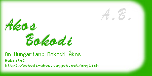 akos bokodi business card