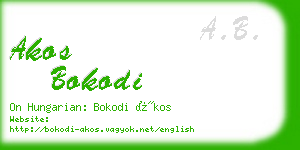 akos bokodi business card